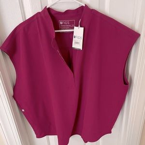 FIGS Dark Magenta Rafaela Scrub Top- Size 2XL